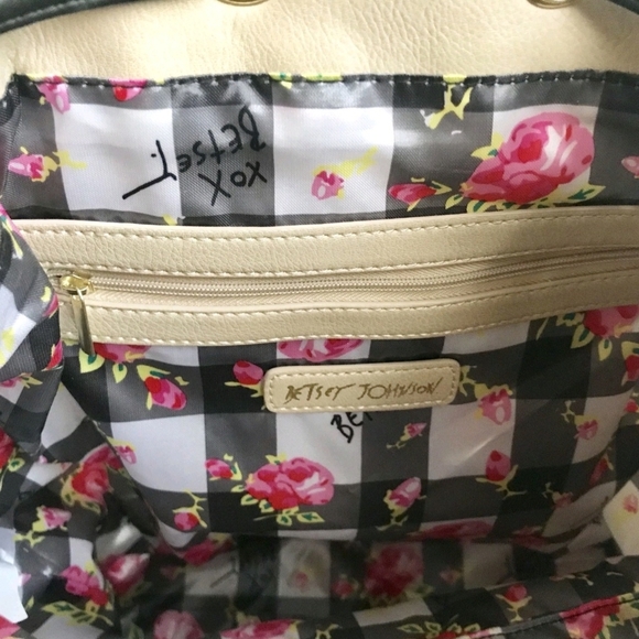 New Betsey Johnson Cream Polka Dot Bag with Cherry Draw String Backpack - Picture 7 of 7